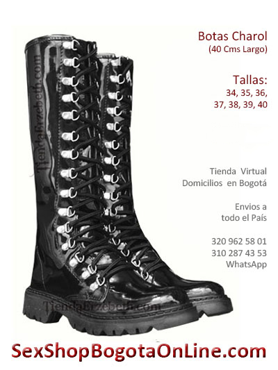botas charol brillantes sinteticos bogota colombia imitacion pvc latex negro cuero cuerina sintetica fetish