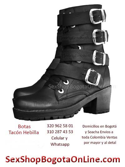 botas cuero tacon hebilla bogota fetish cuerina sinteticos sex shop sado eroticas exoticas sensuales disfraces sexuales