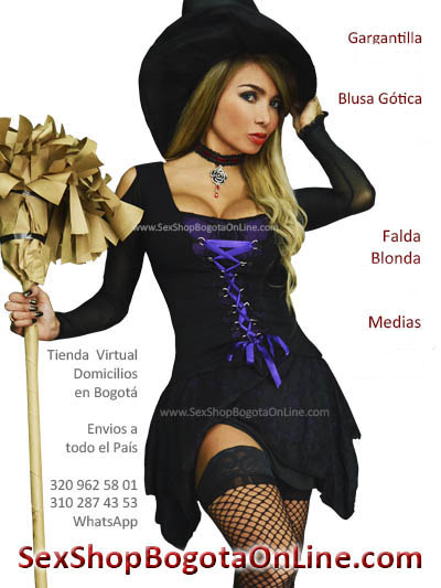 disfraz bruja bogota blusa puntas gotica cintas velo falda blonda encaje morada licrada halloween octubre medellin cali