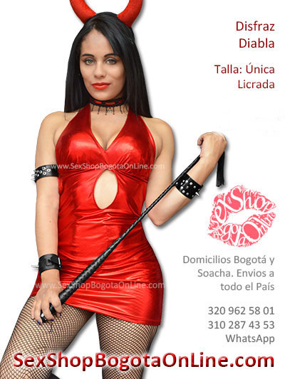 disfraz diabla sexy erotico rojo sintetico cuerina mujer dama hermoso bonito envios bodega mercancia cali